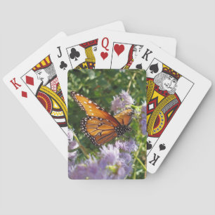 Monarch Butterfly Beautiful Insect Photo Flowers Playing Cards