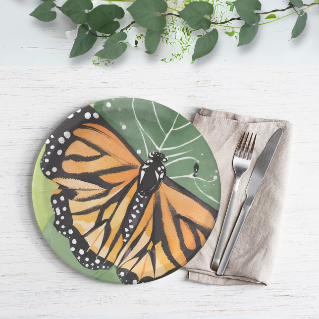 Monarch Butterfly | Beautiful Watercolor Paper Plate (Creator Uploaded)