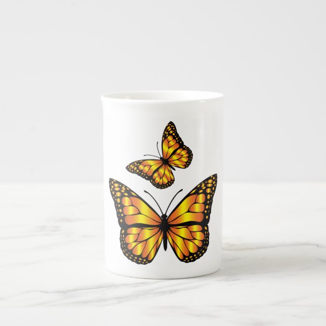 MONARCH BUTTERFLY BONE CHINA MUG (Front)