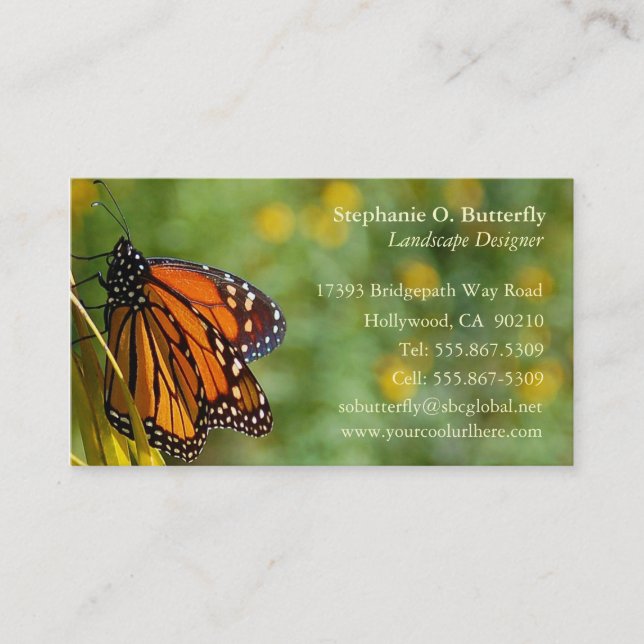 Monarch Butterfly Business Card 3 (Front)