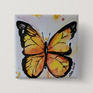 Monarch Butterfly Button