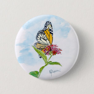 Monarch Butterfly Button