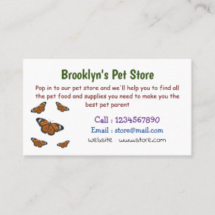 Monarch butterfly cartoon illustration business card
