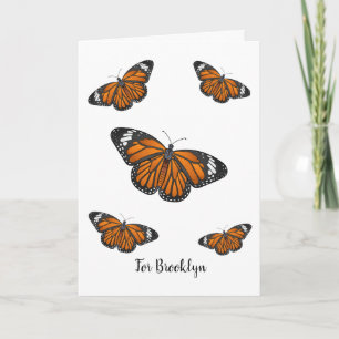 Monarch butterfly cartoon illustration  card