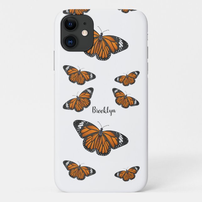 Monarch butterfly cartoon illustration Case-Mate iPhone case (Back)