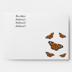 Monarch butterfly cartoon illustration envelope