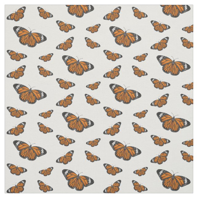 Monarch butterfly cartoon illustration fabric (Swatch)