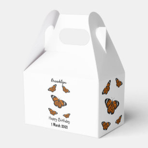 Monarch butterfly cartoon illustration favour box
