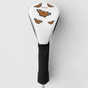 Monarch butterfly cartoon illustration golf head cover