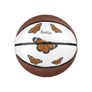 Monarch butterfly cartoon illustration mini basketball