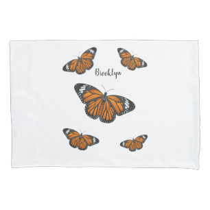 Monarch butterfly cartoon illustration pillowcase