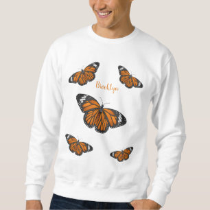 Monarch butterfly cartoon illustration sweatshirt