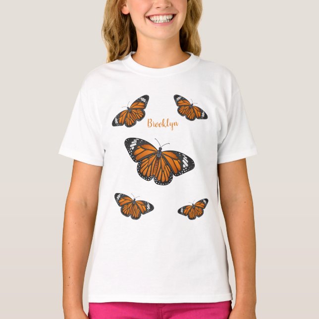 Monarch butterfly cartoon illustration   T-Shirt (Front)