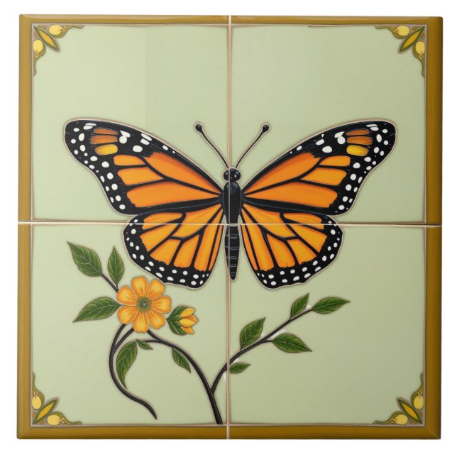 Monarch Butterfly - Ceramic Tile (Front)
