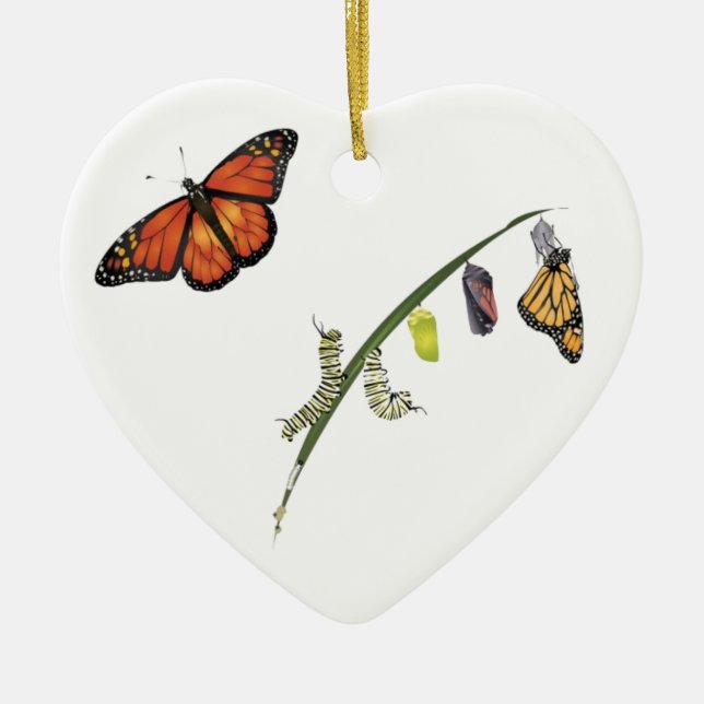Monarch butterfly ceramic tree decoration (Front)
