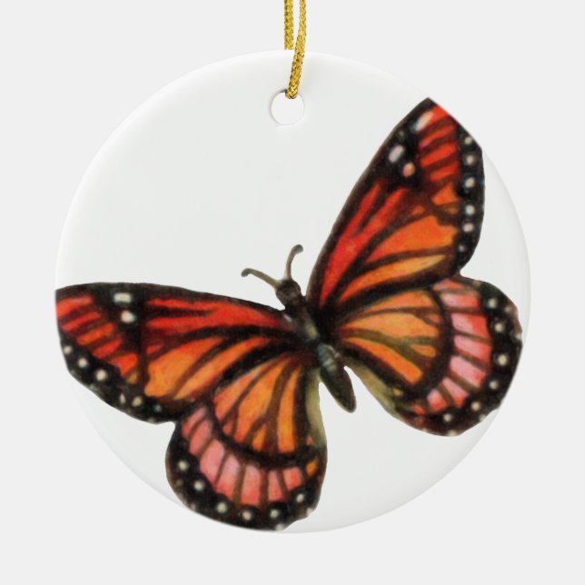Monarch Butterfly Christmas Ornament (Front)