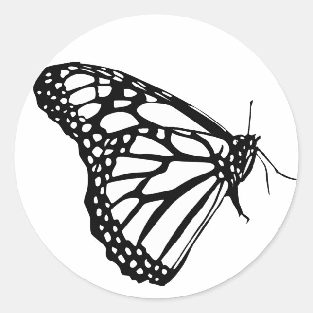 Monarch Butterfly Classic Round Sticker (Front)