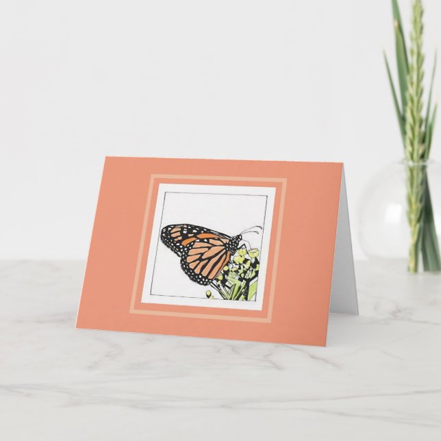 Monarch Butterfly (Colourized) Card (Front)