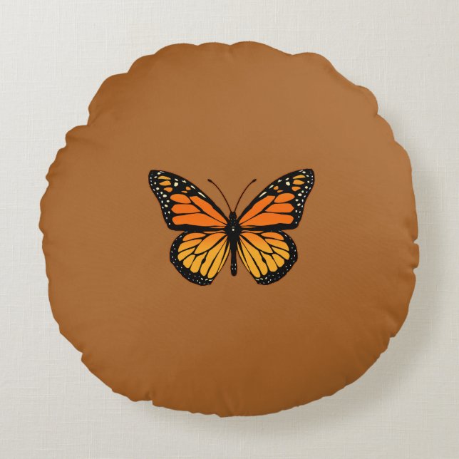 Monarch Butterfly Colours Round Cushion (Front)