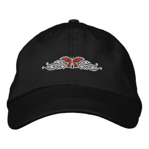 Monarch Butterfly Design Embroidered Cap