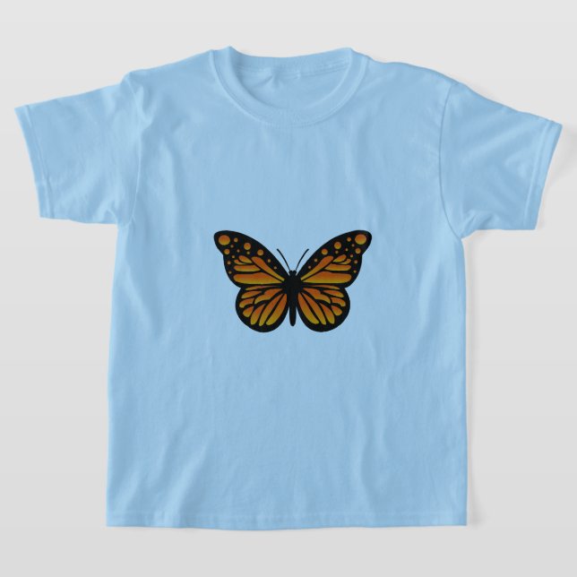 Monarch Butterfly Design - Girls' Basic T-Shirt (Laydown)