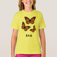 Monarch Butterfly Design - Girls' Basic T-Shirt