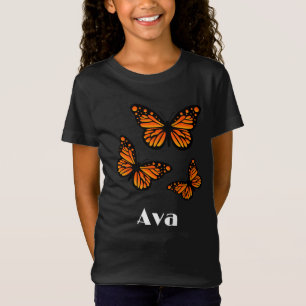 Monarch Butterfly Design - Girls' Fine Jersey T-Sh T-Shirt