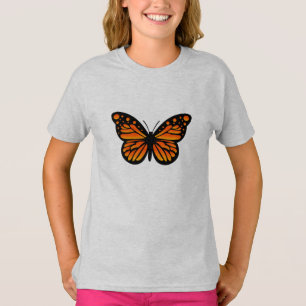 Monarch Butterfly Design - Girls' Ruffle T-Shirt