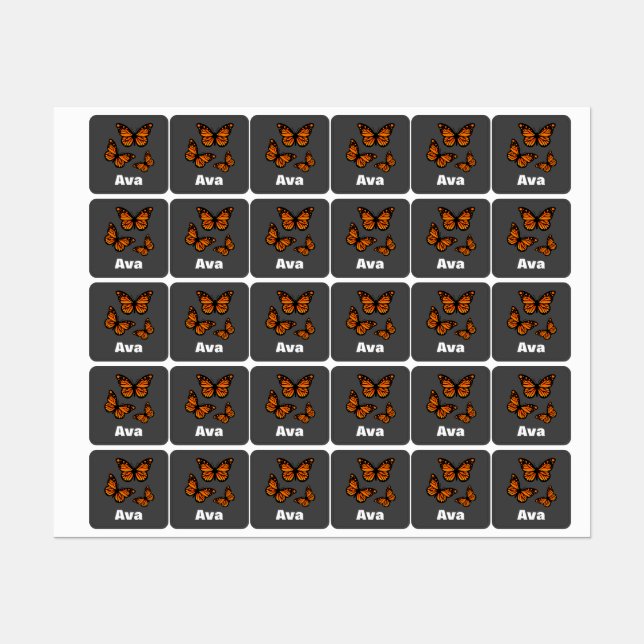 Monarch Butterfly Design - Small Square Clothing L (Sheet)