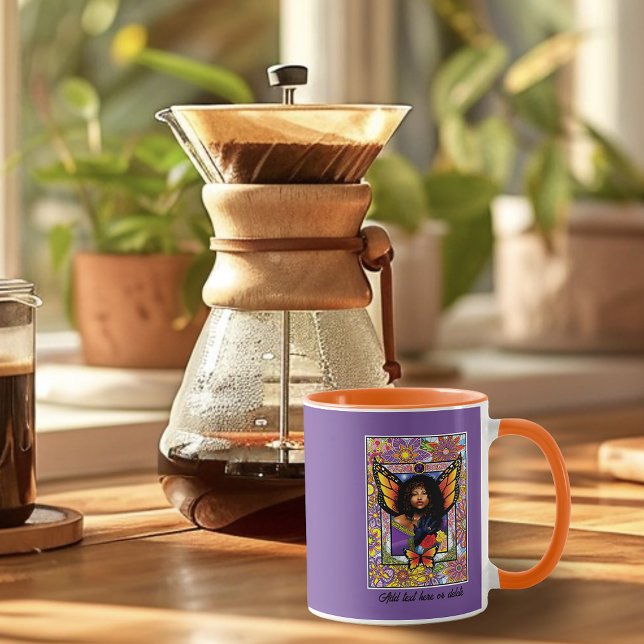 Monarch Butterfly Fairy Purple Floral Mug (Creator Uploaded)