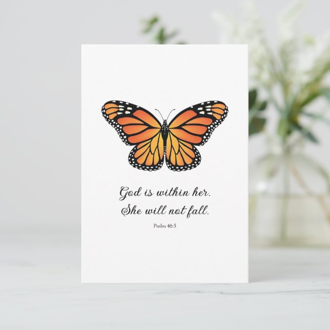 Monarch Butterfly Flat card God is within her (Standing Front)
