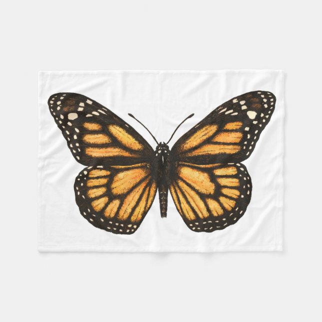 Monarch butterfly fleece blanket (Front (Horizontal))