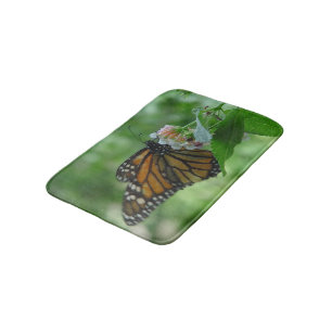 Monarch Butterfly Floral Bath Mat