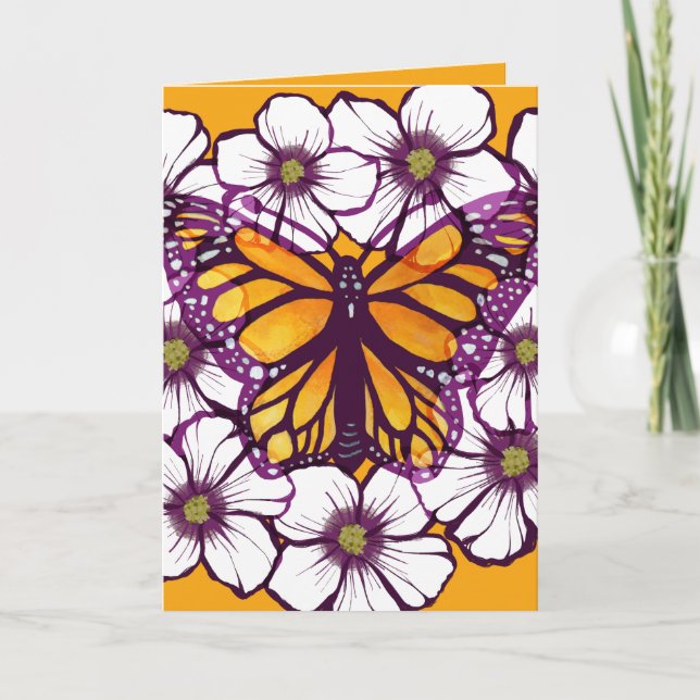 Monarch Butterfly Floral                           Card (Front)
