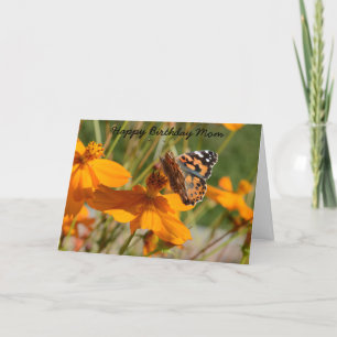 Monarch Butterfly Flower Birthday Greeting Card