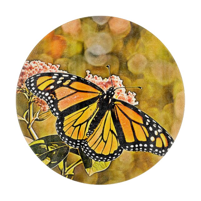  Monarch Butterfly Garden Art Cutting Board (Front)