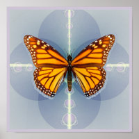 Monarch Butterfly Geometric Digital Art