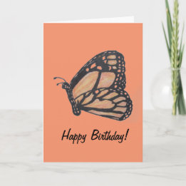 Monarch Butterfly Happy Birthday Greeting Card