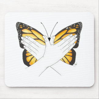 Monarch Butterfly In ASL Mouse Pad