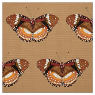 Monarch Butterfly in Brown, Rust and Cream Fabric