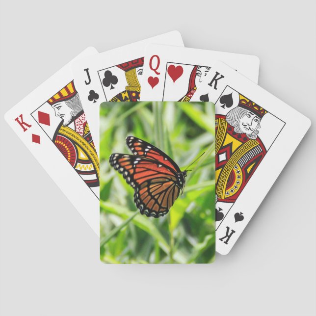 Monarch butterfly in flight playing cards (Back)
