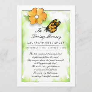 Monarch Butterfly In Memory of Thank You Card
