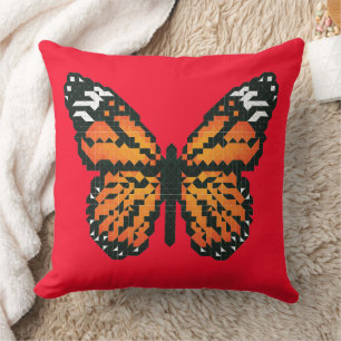 Monarch butterfly in polygon cushion