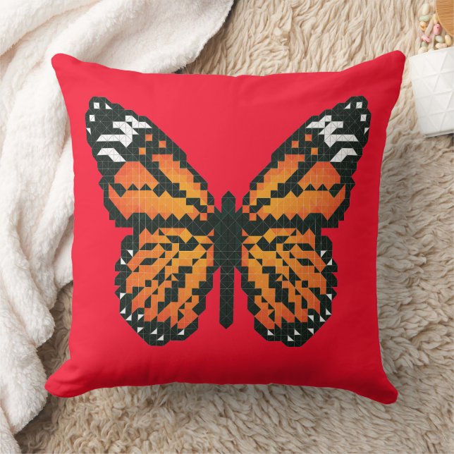 Monarch butterfly in polygon cushion (Blanket)