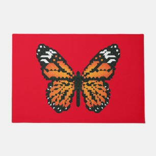 Monarch butterfly in polygon doormat