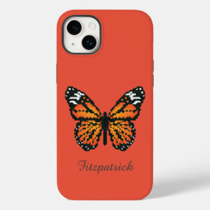 Monarch butterfly in polygon / Personalised name C Case-Mate iPhone 14 Plus Case