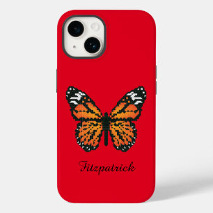 Monarch butterfly in polygon / Personalised name Case-Mate iPhone 14 Case