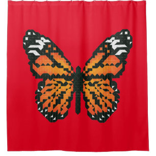 Monarch butterfly in polygon shower curtain