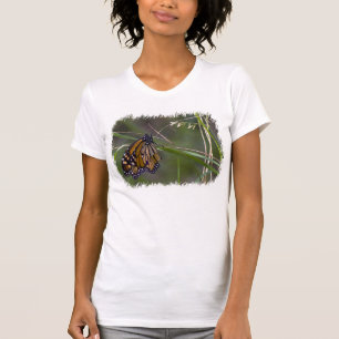 Monarch Butterfly in the Grass White Edge T-Shirt