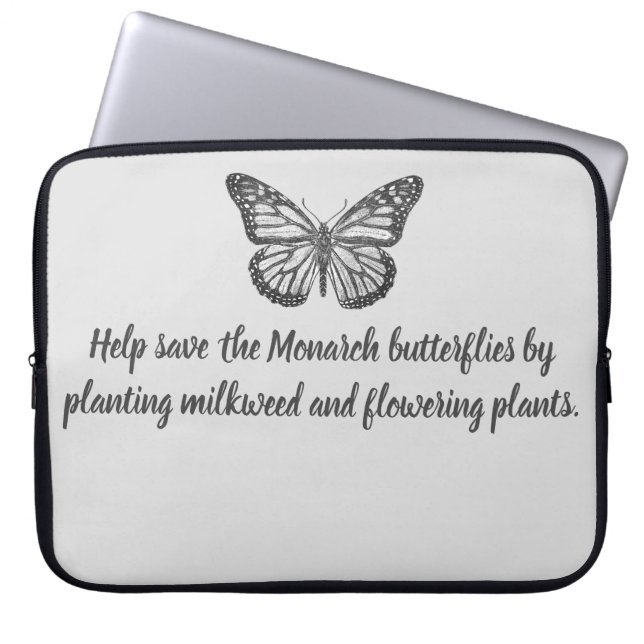 Monarch butterfly laptop sleeve (Front)